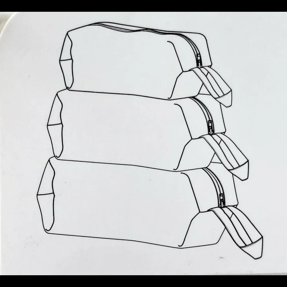 New with tags 3PC TRAVEL PACKABLE POUCH SET great for shoes toiletries delicates